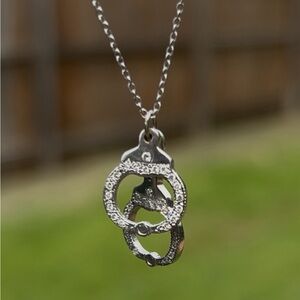 Lizzie Scheck Pave Diamond Handcuff Necklace